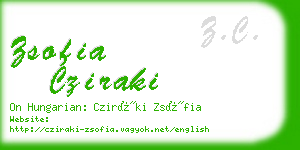 zsofia cziraki business card